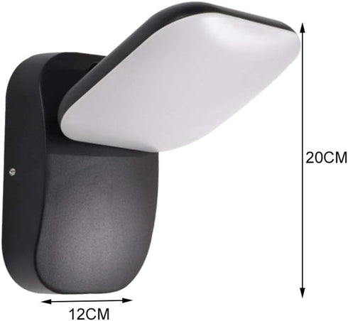 MGAYTYOAG 12W 12w 6000k) Modern Wall Light LED Wall Sconce Waterproof Wall Lamp, Black Metal Exterior Wall Lamps
