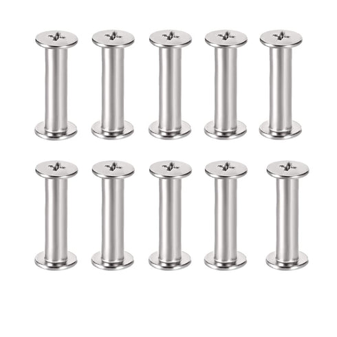 10 Sets Screw Post for 3/16"(5mm) Hole Dia, Binding Screws Female M5x45mm for Scrapbook Photo Albums