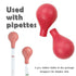 15ml Lab Pipet Rubber Bulb, Suction Ball Pipette Dropper for 5 to 20ml Pipettes, 2 Pcs (Red)