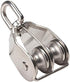 2-Pack M32 Double Pulley Block - Stainless Steel Heavy Duty Hardware for Wire Rope Loading 250kg