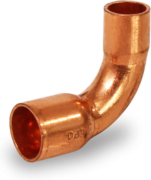 Everflow Supplies CCLT3814 90 Degree C x C Copper Long Radius Elbow Fitting, 3/8" x 1/4"