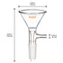 Glass Filter Funnel, Borosilicate Glass Suction Funnel with 75 mm Top Outer Dimension and 24/40 Inner Joint