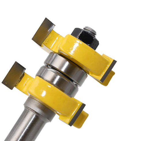 Yakamoz 1/2 Inch Set 1-1/2" Shank Adjustable Tongue and Groove Router Bit Stock Woodworking Cutting Milling Tools