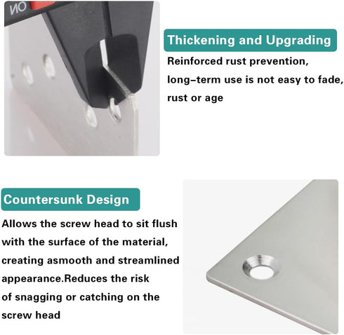 12Pcs 4" 2" 304 100X50X2MM Flat Mending Plates, x Flat Straight Brace Bracket, Heavy Duty Stainless Steel Joining
