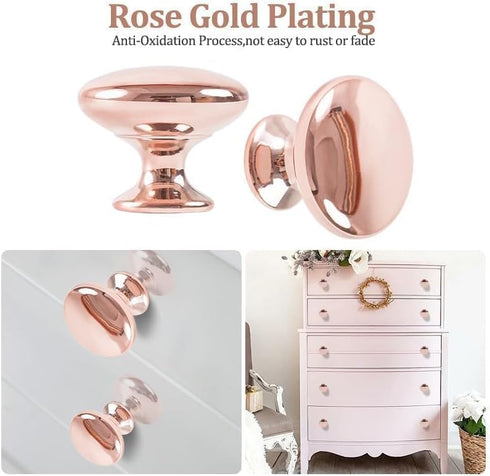 4X Polished Chrome Cabinet Hardware Round Mushroom Knob Drawer Handles, 30mm/1.18" for Kitchen Cupboard
