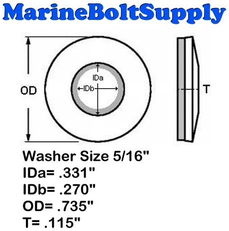 Type 18-8 Stainless Steel Neoprene Bonded Sealing Washers - Size 5/16" (Pack of 50pcs) Marine Bolt Supply