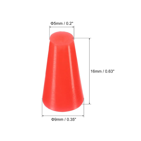 MECCANIXITY Silicone Rubber Tapered Plug 5mm to 9mm Solid Red for Powder Coating, Painting, Anodizing, Plating, Sandblasting, Laboratory Use 30 Pieces