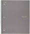 Five Star Spiral Notebook, 5 Subject, Wide Ruled Paper, 200 Sheets, 10-1/2" x 8", Gray (73200)