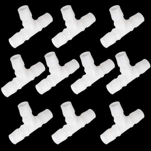 Feelers 1" Plastic Hose Barb T Shaped Tee Type Fitting, Equal Barbed 3 Way Joint Splicer for Air Line Tube