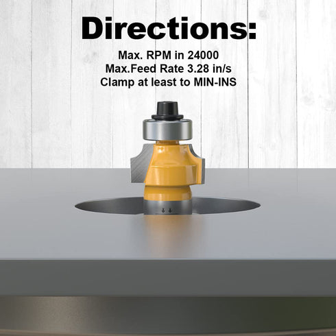 1/8" 1/2 Inch FivePears Radius Roundover Router Bit Shank, Round Over Router Bit for Edging Forming Rounding