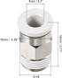 PATIKIL G1/8 Push to Fit 5mm OD Hose Connect Fittings, Straight Coupling Adapter for Gas Pneumatic Air Flow Transition, White & Silver Tone