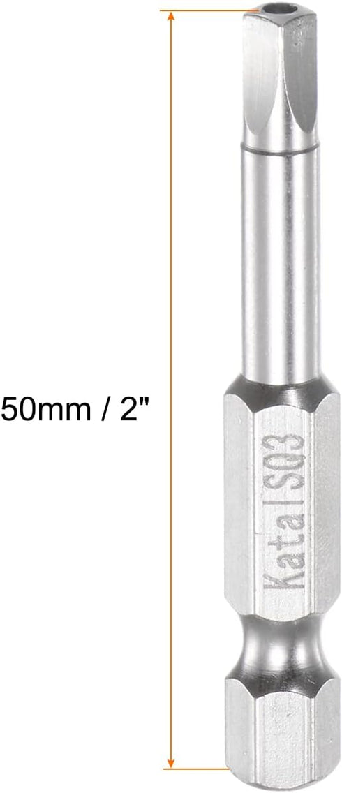 SQ3 Square Screwdriver Bit 1/4" Hex Shank 2" Length Magnetic Security Screw Driver Power Tool by HARFINGTON