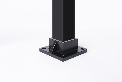 Floor Mount Post Flange for 2" Square Fence Post and Deck Railing, Heavy Duty Aluminum