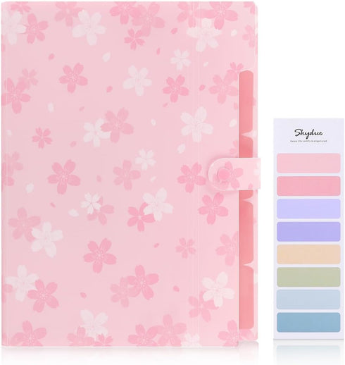 SKYDUE Expanding File Folder - 5 Pocket Accordion File Organizer for School Office Supplies, Pink