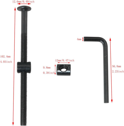 DGBRSM 8PCS M6 100mm x Hex Drive Socket Furniture Barrel Screws Bolt Nuts Furniture Crib Baby Bed Bolt Bunk Bed Bolts