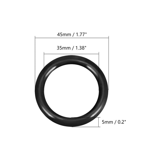 Othmro 10pcs Nitrile Rubber O-Rings, 5mm Wire Dia 45mm OD Metric Sealing Nitrile NBR Rubber Washers for Oil or Air Sealing, Professional Plumbing, Car Repair, Air or Gas Connections Black
