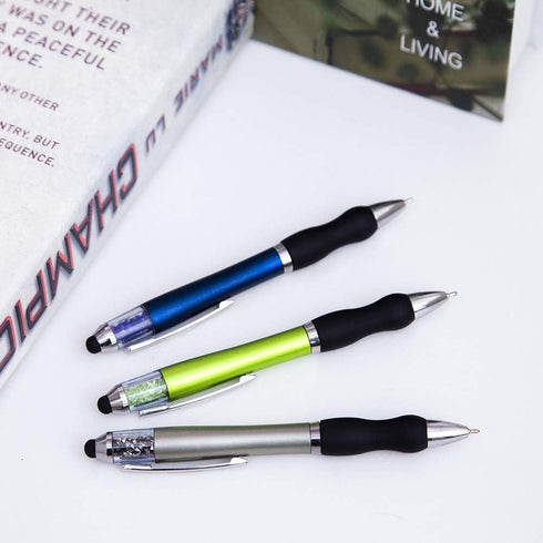 Stylus Pens for Touch Screens, Medium Point Pens with Crystals for Women and Kids, Black Ink, 5-Pack