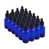 The Bottle Depot 24 Pack 1 oz Glass Bottles with Dropper, Blue, Boston Round Bottles