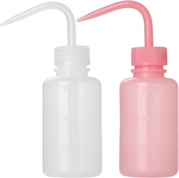 2Pcs 150ml Tattoo Wash Bottle | 5oz Water Squirt Bottle for Medical Succulent Cleaning, Safety Rinse Tools White&Pink