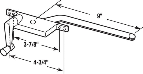 Prime-Line H 3523 9 In., Bronze Diecast, Casement Operator, Right Hand, Square Type (Single Pack) by PRIME-LINE
