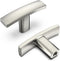 homdiy 10 Pack Brushed Nickel Cabinet Knobs, Solid Zinc Alloy T Cabinet Handle for Kitchen Drawer