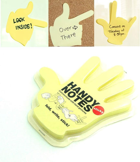 Yellow Fold Write Handy Notes, Hand Shaped Sticky Notes, 90 Sheets