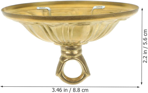 3.46X3.46X0.59in Homoyoyo Antique Style Cast Brass Canopy Light Cover Plate with Chandelier Hook