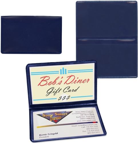 Navy Blue Folding Business Card Holders StoreSMART - 10 Pack - Polypropylene Plastic (RPP2915NB10)