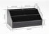 Black PU Leather Remote Controller Holder, Desk Caddy Stationery Organizer, L:9.45 x W:5.3 x H:4.3 inches