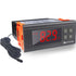 Digital Temperature Controller AC110V 10A Thermostat with 2m Waterproof Sensor, 2 Relays for Heating Cooling Incubator