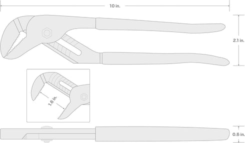 TEKTON 10 Inch Groove Joint Pliers (1-1/2 in. Jaw) - Made in USA, Model 37524