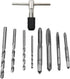 9 Pcs Adjustable T-Handle Ratchet Tap Holder Wrench Set, Metric Tap Drill Set with 4 Pcs Taps