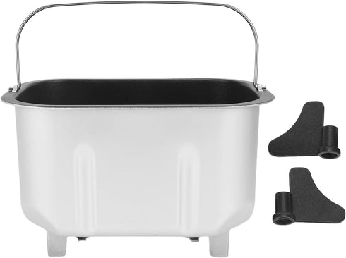 Commercial AUNMAS Bread Machine Baking Bucket, Stainless Steel Anti Stick Household Baking Bucket with Mixing Paddles