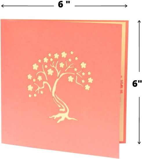CUTE POPUP Happy Anniversary Pop Up Card - Romantic Cherry Blossom Card for Couple, Wife, Girlfriend, Handmade Present