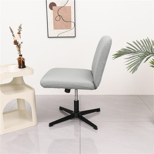 Generic Armless Protector(11) Stretch Criss Cross Chair Covers Rhombus Jacquard Chair Slipcovers Washable Office Desk