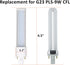 2 Pack 5W G23 LED Bulb, 2 Pin U Shaped PL CFL PLS-9W Replacement, Daylight White G23 Bulb, 500LM, 5.3" Length