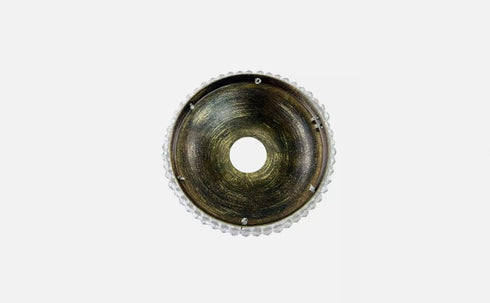 Generic 4 0.4 1" 7 x Wall Sconce BOBECHE Beaded Edge Hole Silver Connector Pin Brown
