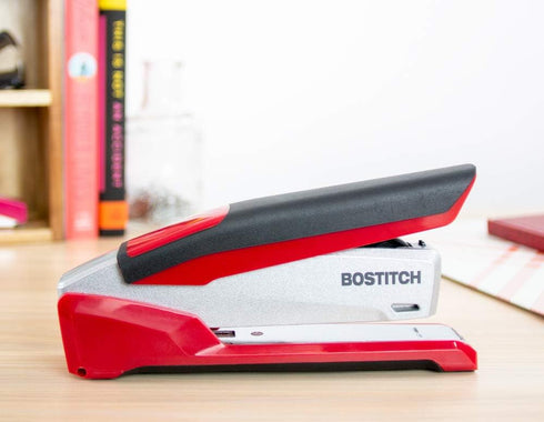 Bostitch Office InPower Spring-Powered Premium Desktop Stapler, Red/Silver (1117)