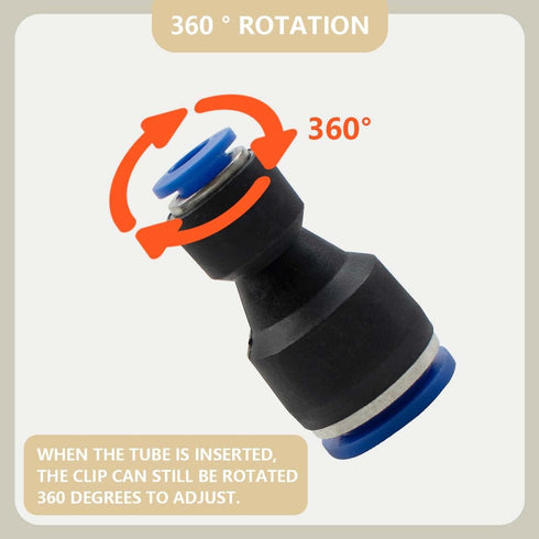 4 Pcs Pneumatic Straight Reducing Push to Connect Adapter, 6mm to 10mm Quick Release Reducer Fittings (PG6-10)