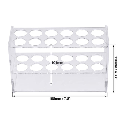 uxcell Acrylic Test Tube Holder Lab Stand Rack 2x6 Wells for Centrifuge Tubes Clear