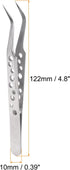 Precision Tweezers 122mm Elbow Pointed Hollow Anti-slip Stainless Steel Craft Professional Tweezer for Replace Precision Parts Technology Industrial Electronics