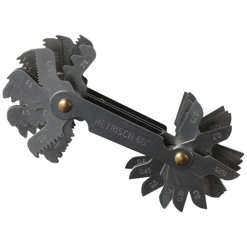 Stainless Steel Metric & Imperial & US Screw Gauge, Thread Pitch Gauge, SAE Whitworth 55 Degree & Metric 60 Degree & & US 60 Degree Multi-Purpose Measuring Tool for Industrial Measurement