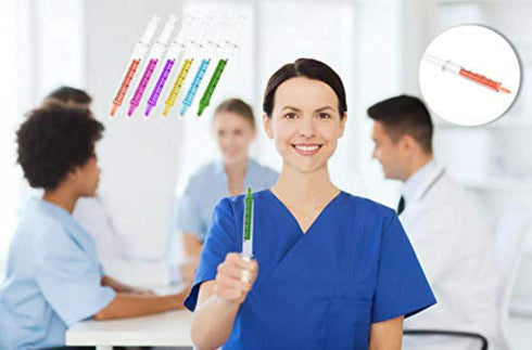 Syringe Highlighter Pens - 6 Colors, 24pc Set