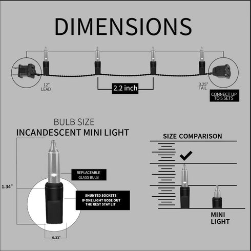 100LIGHTS BLUE Extra-Bright Christmas Decorative Lights, 5.98m UL Certified Mini String Light Set Waterproof for