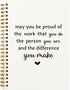 Inspirational Notebook Team Appreciation Gift, May You Be Proud of The Work You Do Journal, 5.5x8.3