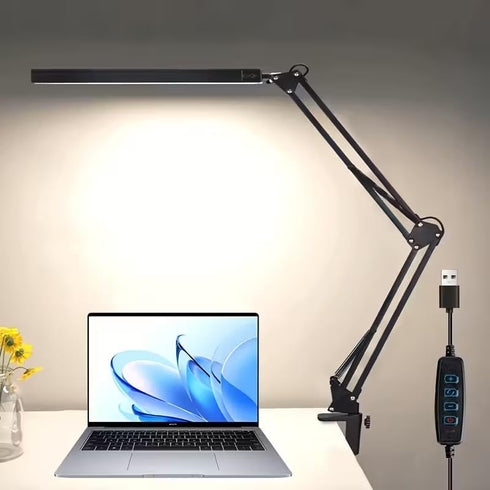Generic LED Desk Lamp, Adjustable Swing Arm Lamp with Clamp, Eye-Caring Reading Desk