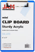 JAM PAPER Small Plastic Memo Clipboards with Low Profile Metal Clip - Mini (6 x 9) - Blue