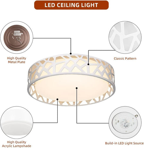 Fixture,15W 1600 Dimmable 3000K Flush Mount Ceiling Light Lumens LED Ceiling Lights, Warm White Light Fixtures Ceiling