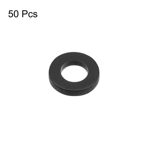 uxcell Nylon Flat Washers 6mm OD 3mm ID 1mm Thickness for Faucet Pipe Water Hose, Pack of 50