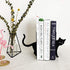 MsFun Books Ends Decorative, Cat Bookends Cute for Bookshelf,Unique Heavy Books Holder, Black Office Decor Cat Desk